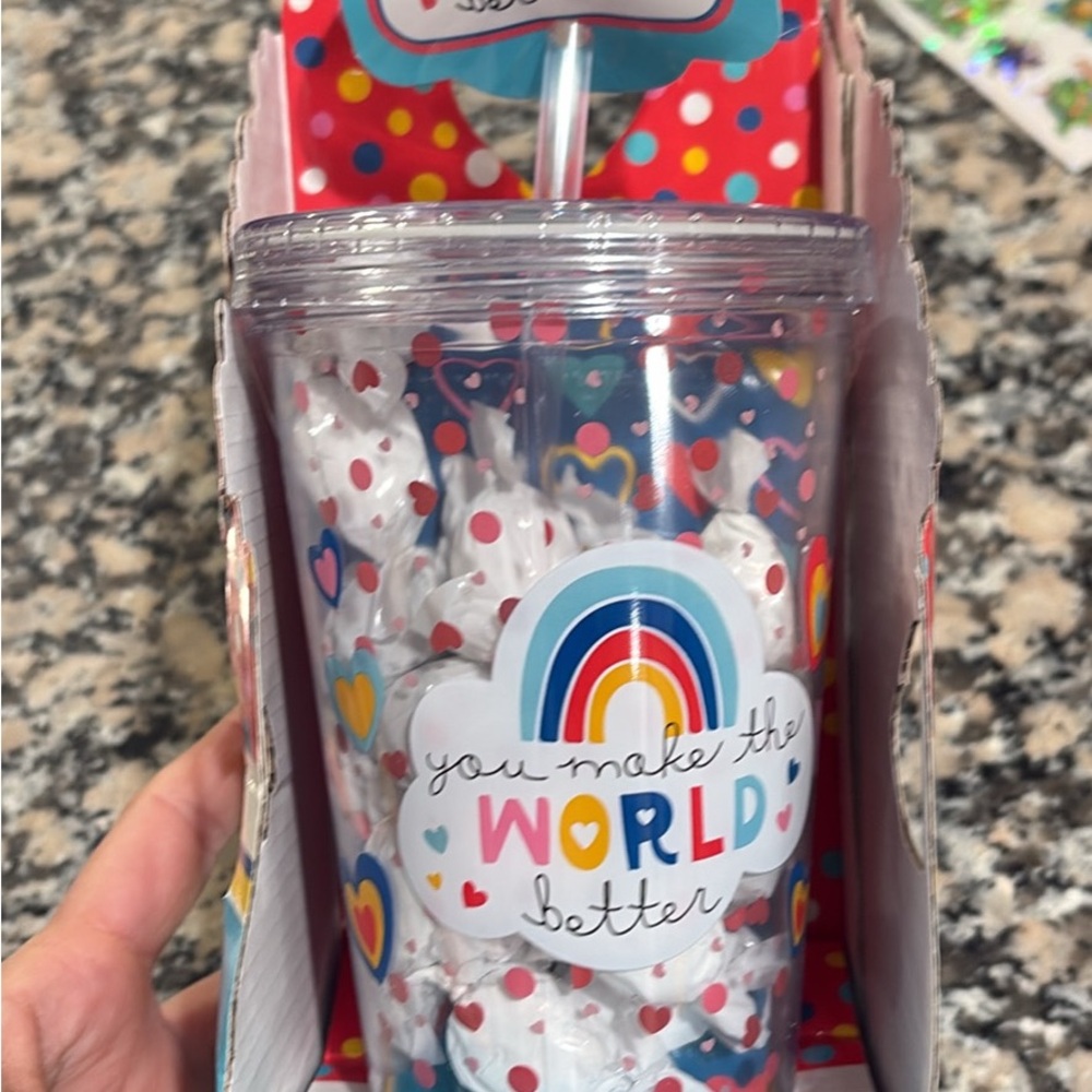 Colorful Party Tumbler with Straw